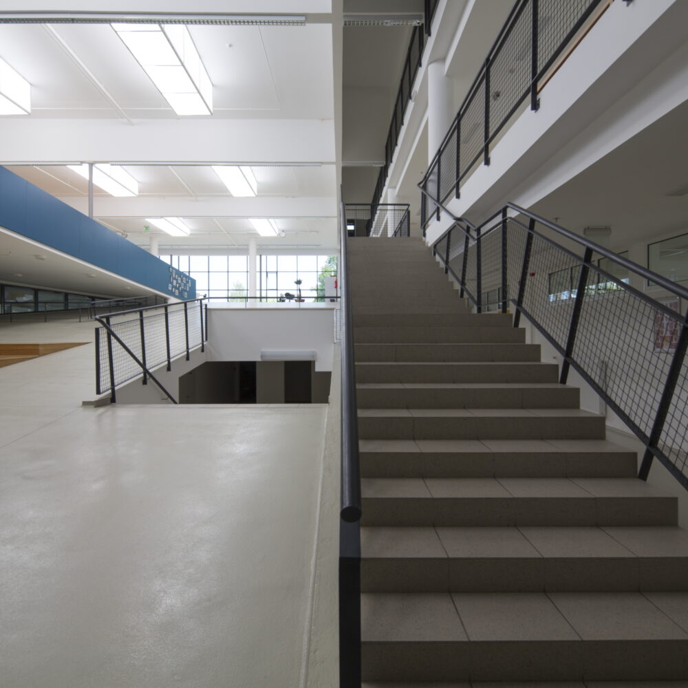 Modern UK school recently decorated.